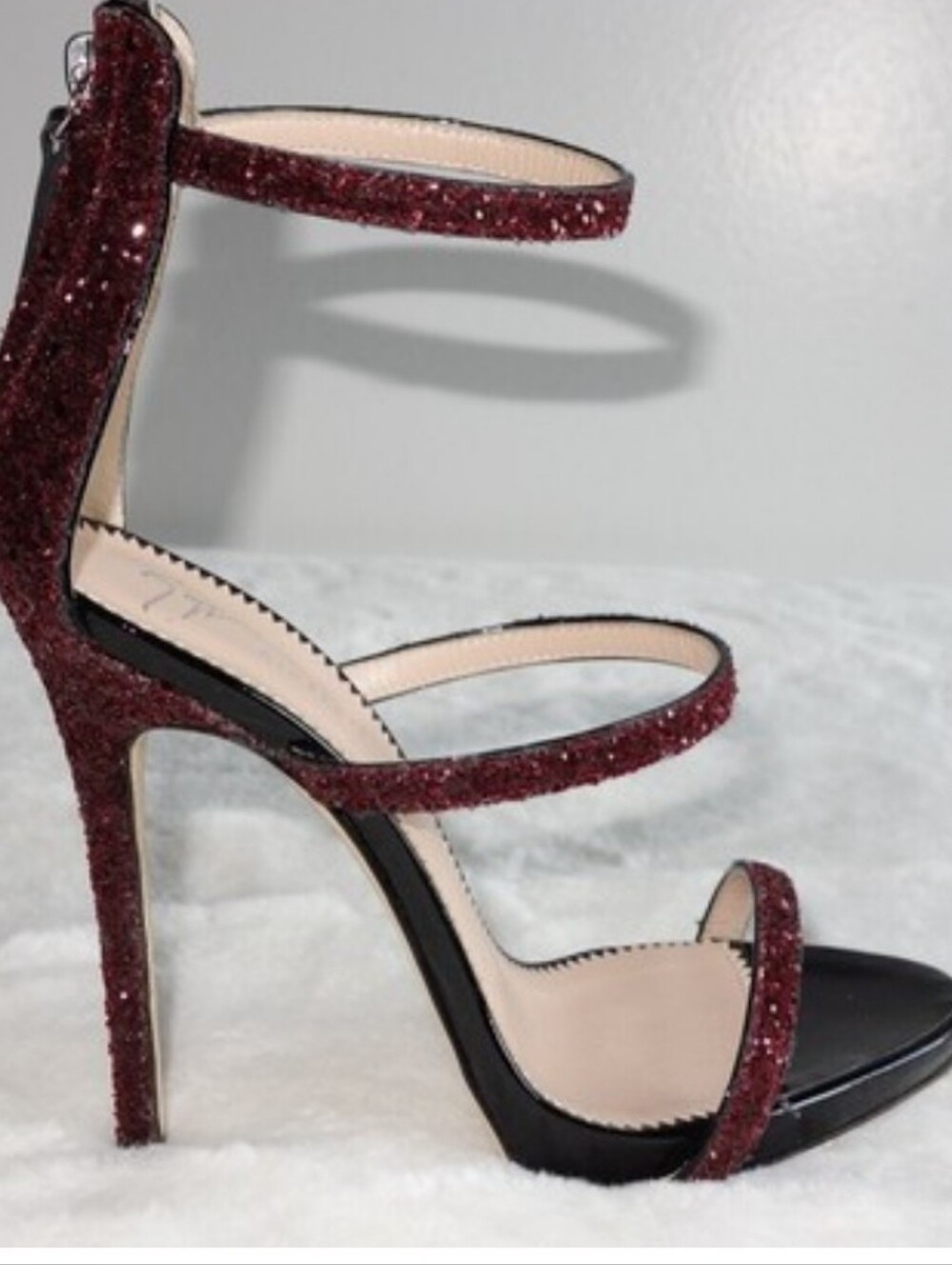 Giuseppe Zanotti Burgundy Glitter Heels Size 35